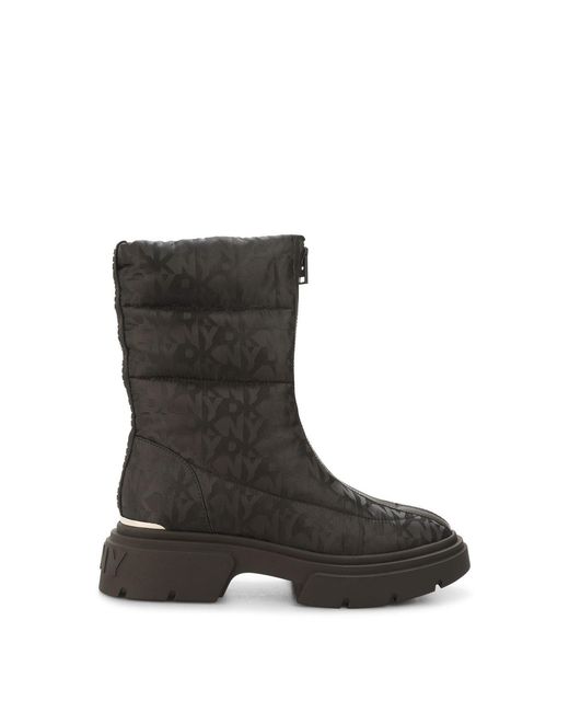 DKNY Black Fiza Zip Up Winter Boots