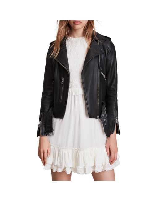 AllSaints Black Balfern Leather Biker Jacket