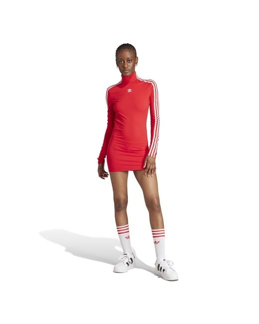 Adidas Originals Red Tight Cut Out Dress