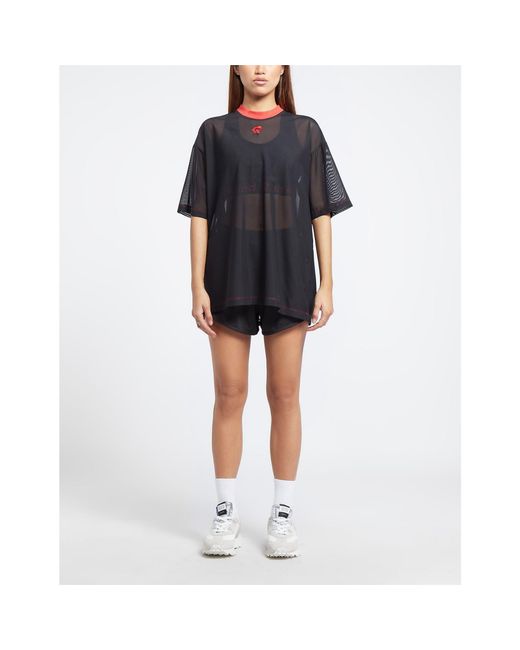 Red Run Black Inky Oversized Net T-Shirt