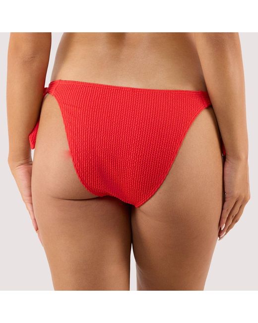 Peek & Beau Red Hattie Crinkle Tie Side Brief