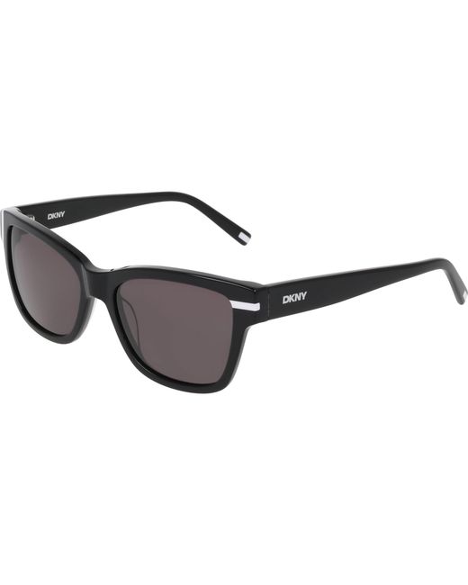 DKNY Black Modified Rectangle Sunglasses