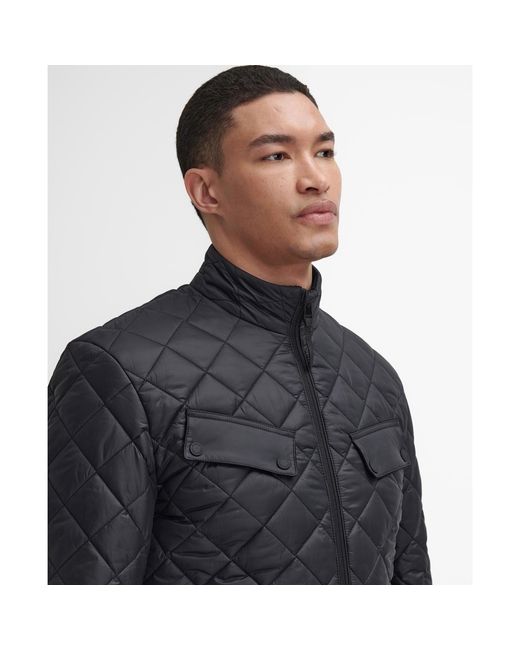 Barbour Black Ariel Box Diamond Quilted Jacket for men