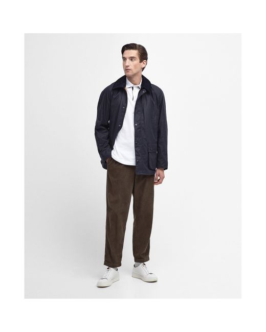 Barbour Blue Ashby Water Resistant Windproof Long Sleeve Wax Jacket for men
