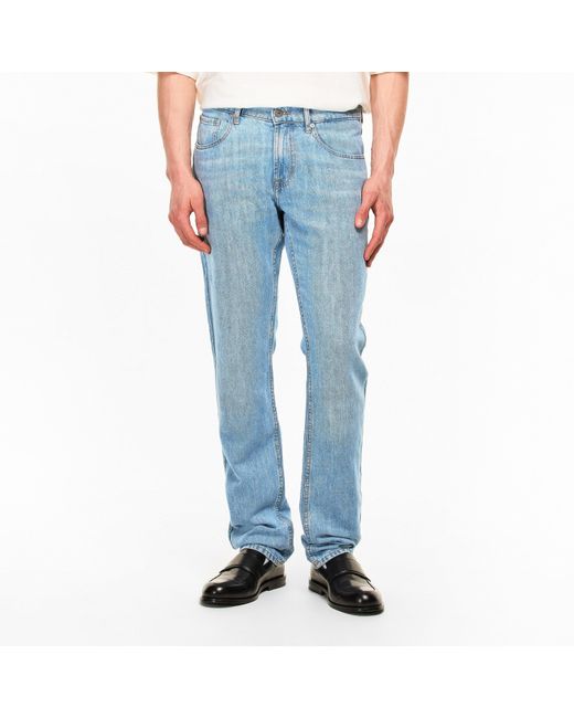 7 For All Mankind Blue Straight Leg Jeans for men