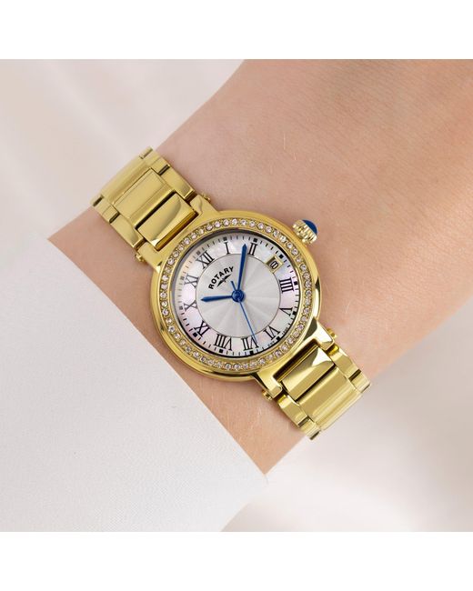 Rotary Metallic Ladies Heritage Mop Ss Bracelet Watch
