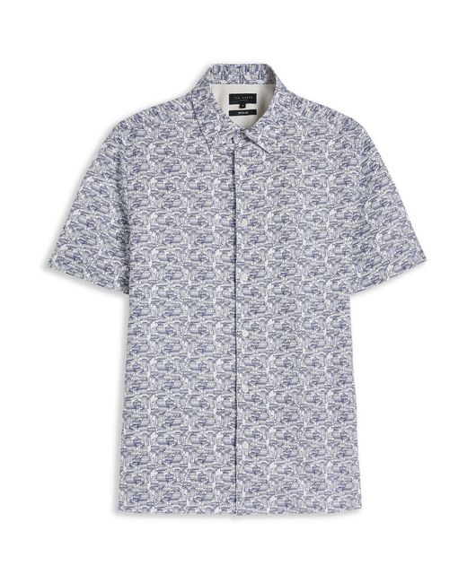 Ted Baker Gray Laughy Short Sleeve Shirt for men