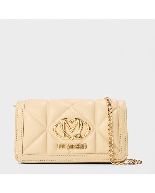 Love Moschino Natural Quilted Cross Body Bags