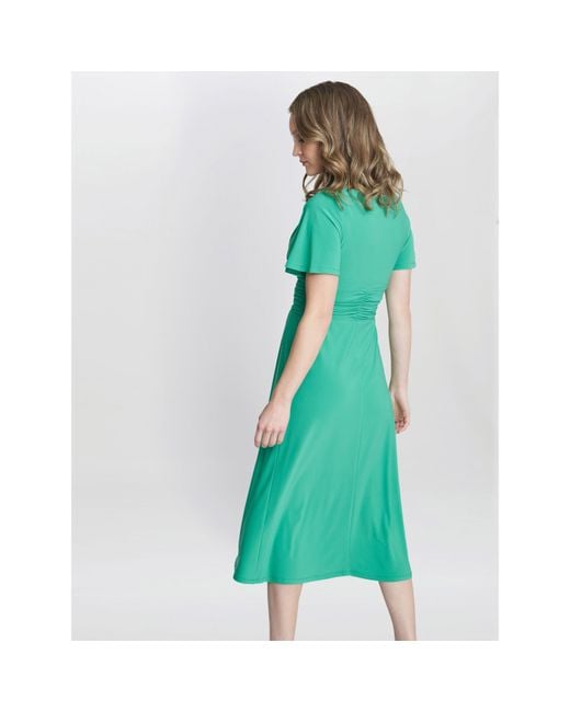 Gina Bacconi Green Frieda Jersey Print Dress