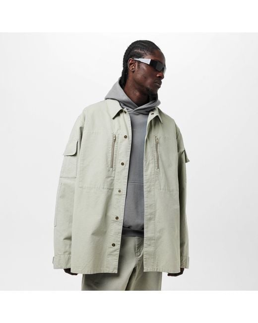 Balenciaga Gray Military Long Sleeve Shirt for men