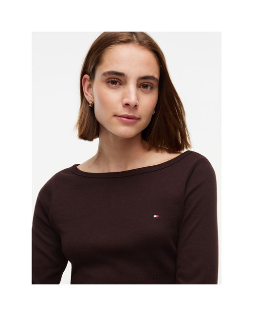 Tommy Hilfiger Black Cody Slim Boat Neck Long-Sleeve T-Shirt
