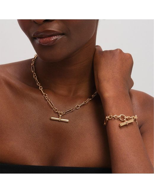 Jon Richard Metallic Plated Luxe T-Bar Necklace