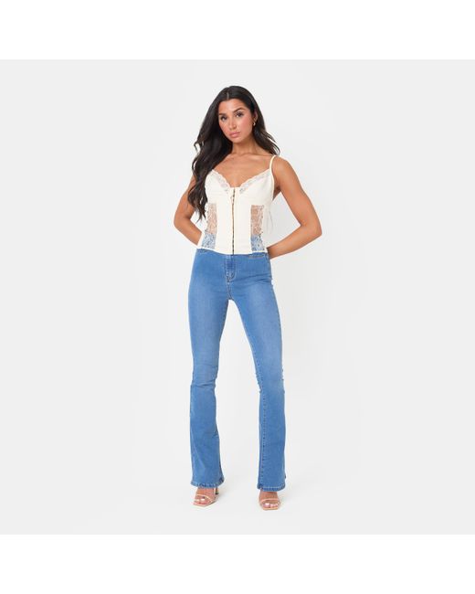 I Saw It First Blue Lace Corset Top