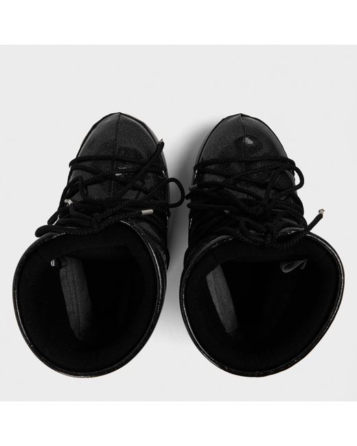 Moon Boot Black Low Glitter Padded Lace-Up Snow Boots