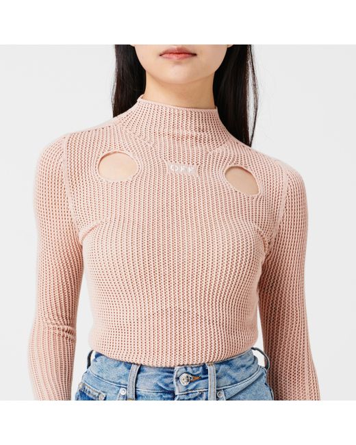 Off-White c/o Virgil Abloh Blue Holy Ts Meteor Knit Top, Knitwear