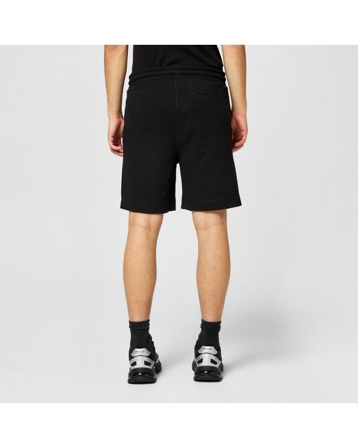Boss Black Mid-Length Elasticated Drawstring Fleece Shorts for men