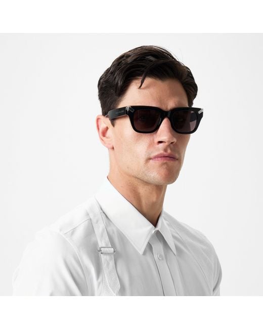 McQueen Black Contrasting Hinge Sunglasses for men