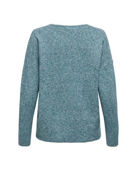 ONLY Green Rica Long-Sleeve V-Neck Knitted Top