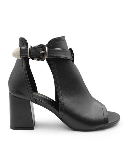 Where's That From Black Lisa Open Toe Block Heels