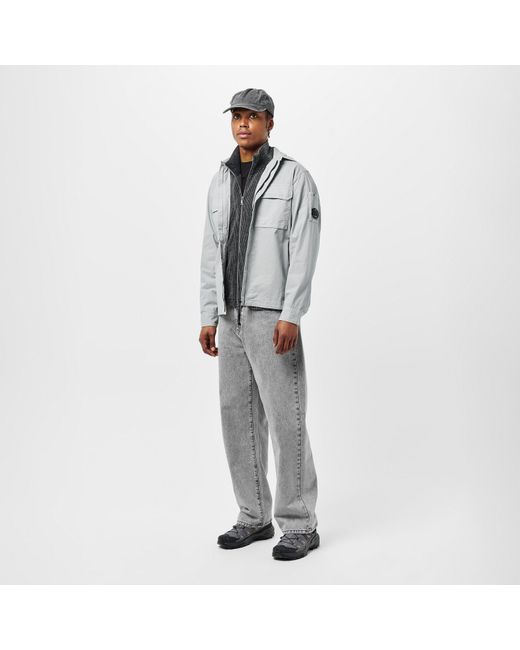 C P Company Gray Gabard Overshirt for men