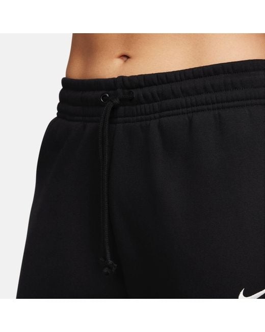 Nike Black Sportswear Phoenix Fleece Mid-Rise Sweatpants