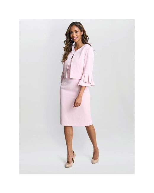 Gina Bacconi Pink Melissa Crepe Dress And Jacket