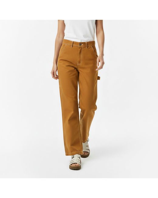 Timberland Brown Canvas Straight Leg Trouser for men