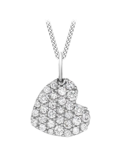 Be You 9ct White Cz Heart Necklace