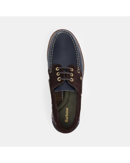 Barbour Black Deck Boat Shoes for men