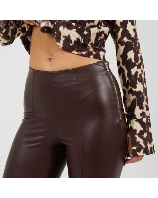 Brave Soul Brown Faux Leather Trousers