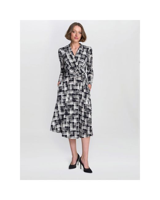 Gina Bacconi Black Becca Wrap Midi Dress