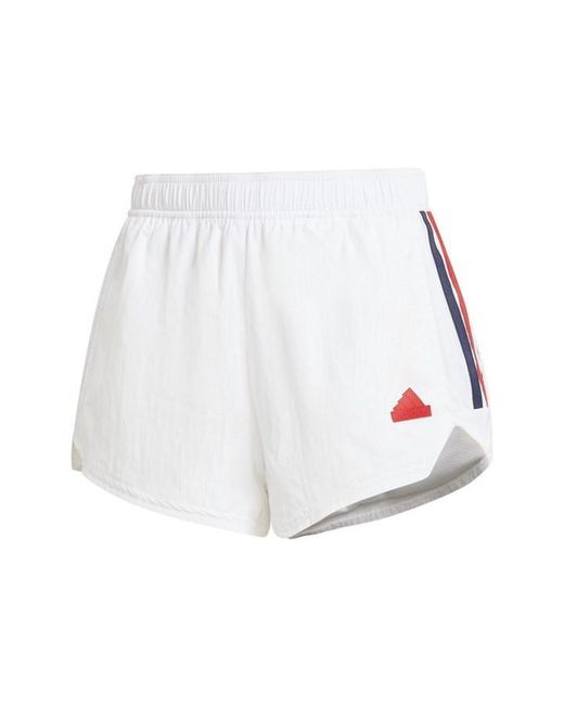 Adidas White Nations Pack Tiro Woven Shorts