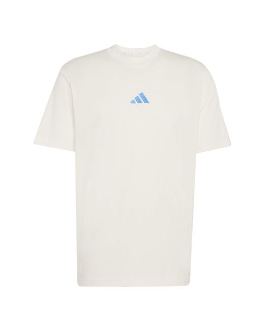 Adidas White Essentials Single Jersey Logo T-Shirt for men