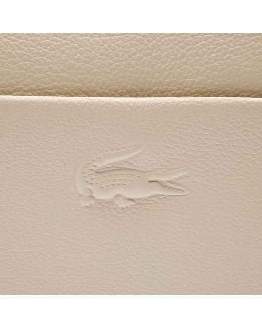 Lacoste Natural City Court Grain Leather Shoulder Bag