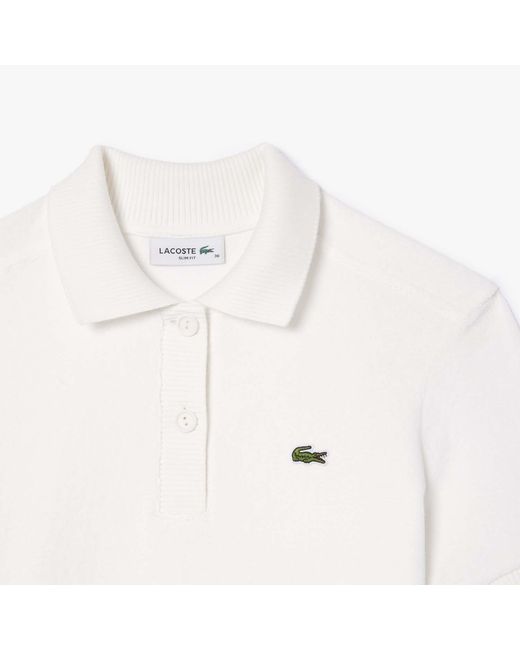 Lacoste White Slim-Fit Terry Polo Shirt