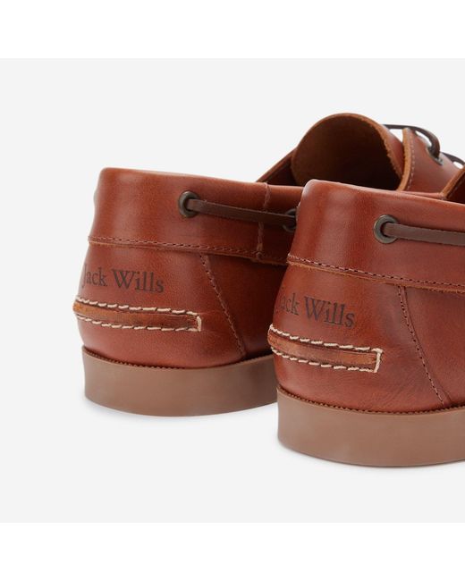 Jack Wills Brown Leather Boat Shoes for men