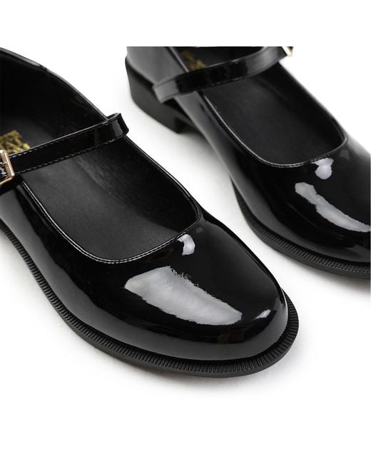 Where's That From Black Kingston Bucke Detail Low Heel Loafers