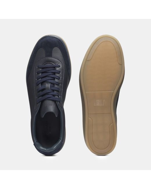 Boss Blue Zarek Suede Leather Low-Top Trainers for men