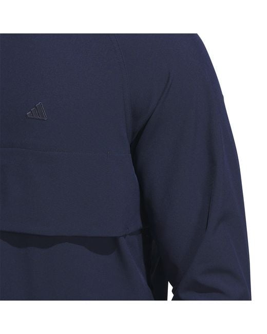Adidas Blue Go To Full-Zip Windbreaker Thermal Performance Golf Jacket for men