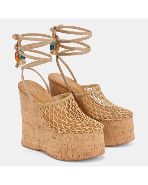 Naked Wolfe Natural Wedge Sandals