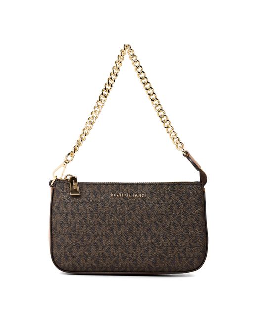 MICHAEL Michael Kors Brown Jet Set Signature Chain Clutch Bag