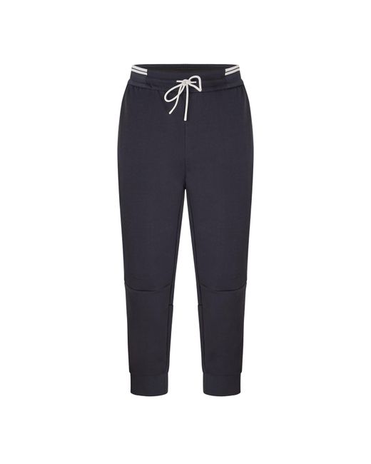 Boss Blue Soft Cotton-Blend Jogging Bottoms for men