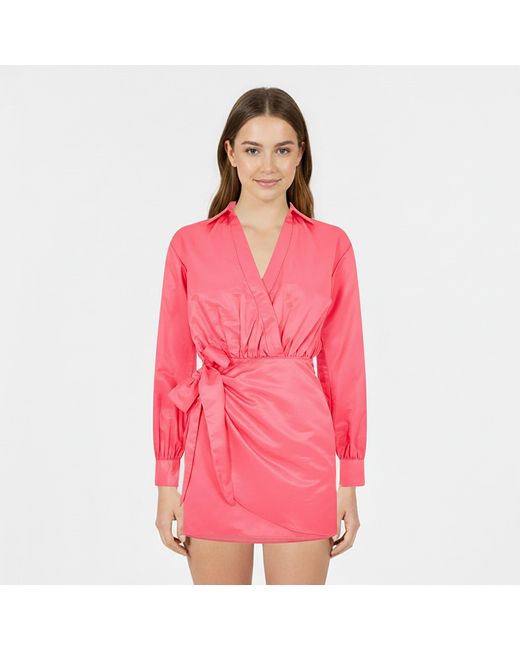 Jack Wills Pink Draped Shirt Dress