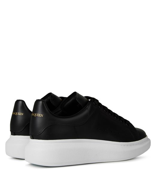 McQueen Black Oversized Leather Trainers for men