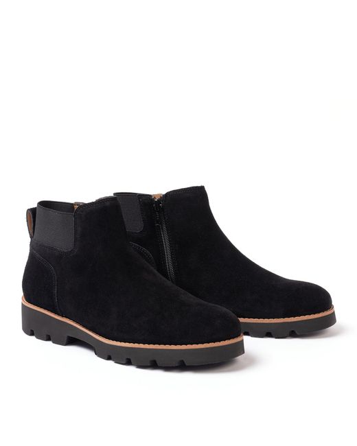 Golddigga Black Suede Flat Boot