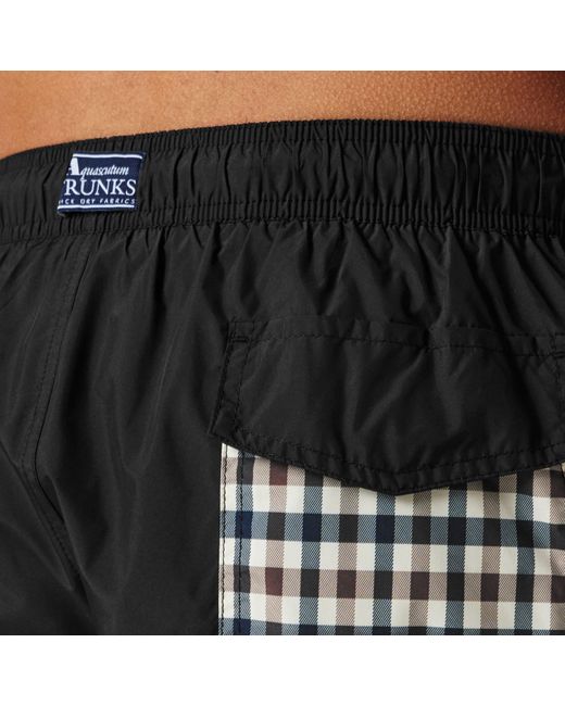 Aquascutum Black Quick Dry Pocket Swim Shorts for men
