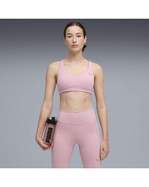 PUMA Pink Cloudspun Mid Non Wired Medium Impact Sports Bra