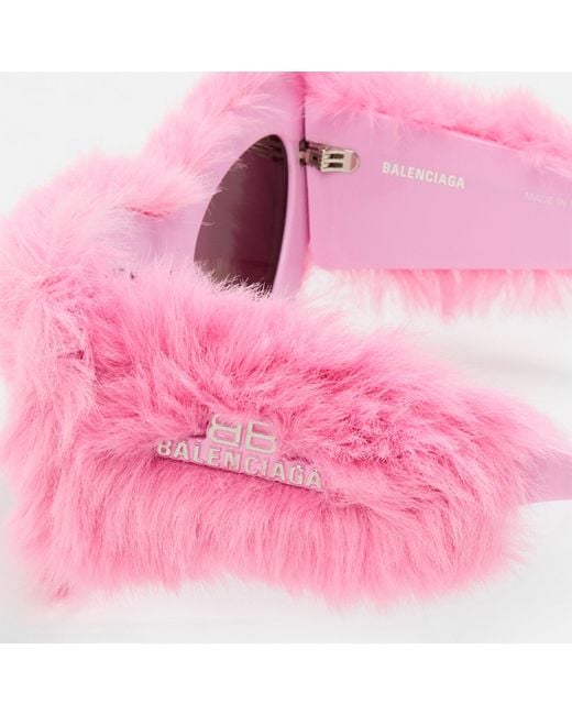Balenciaga Pink Fluffy Sunglasses
