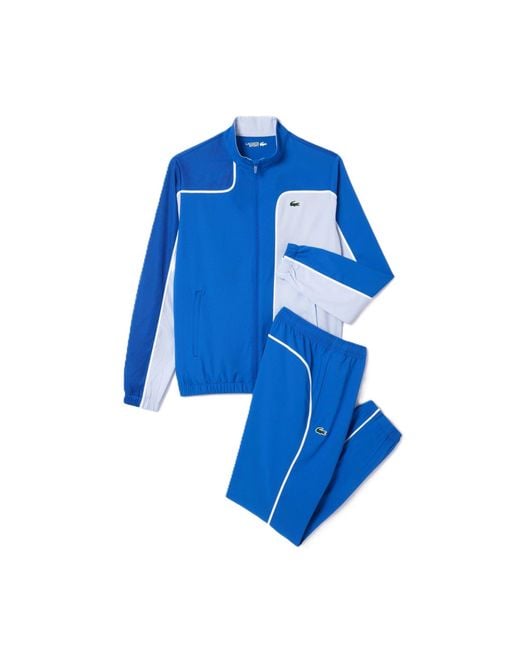 Lacoste Blue Logo Stripe Performance Tracksuit for men