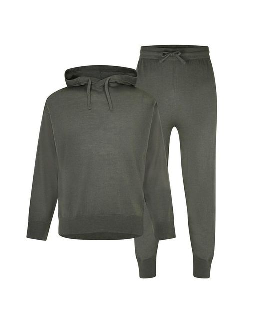 Emporio Armani Green Knitted Tracksuit Set for men